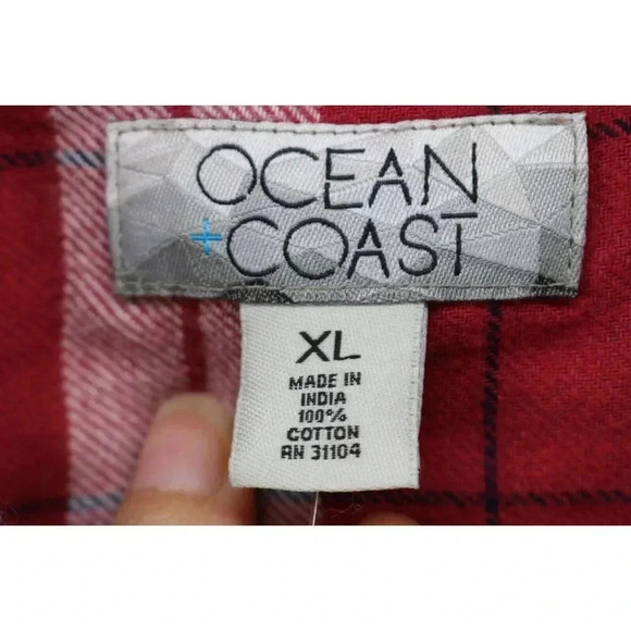 Ocean & Coast Men's Plaid Long Sleeve Flannel Button Down Shirt-Size XL-NWT - Picture 4 of 7